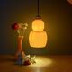 Suspension globe vintage en opaline orange