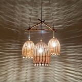 Wicker and Bamboo Cascading Lamp
