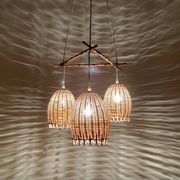 Wicker and Bamboo Cascading Lamp
