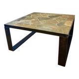 Vintage slate stone coffee table