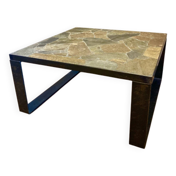 Table basse en ardoise vintage
