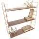 Vintage wall shelf gilded metal and wood style