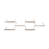 Series of 6 modular shelves in exotic wood