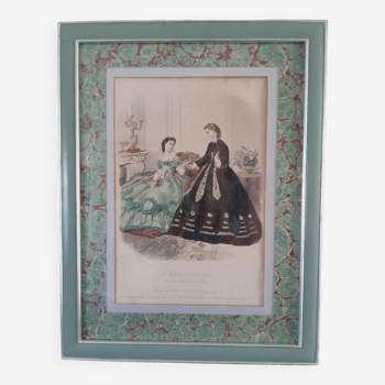 Cadre art - la mode illustree 1863 n° 44 "robes de madame lise"