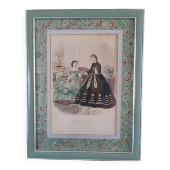 Cadre art - la mode illustree 1863 n° 44 "robes de madame lise"