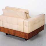 Vintage club chair in rosewood and leather