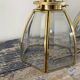 Paire d’appliques vintage en verre et laiton