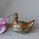 Ancienne Boite en Forme de Canard en Laiton Artisanale Fabriquée en Inde