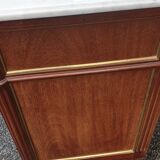 Louis XVI accajou chest of drawers and white marble