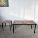 Pair of glazed ceramic coffee tables