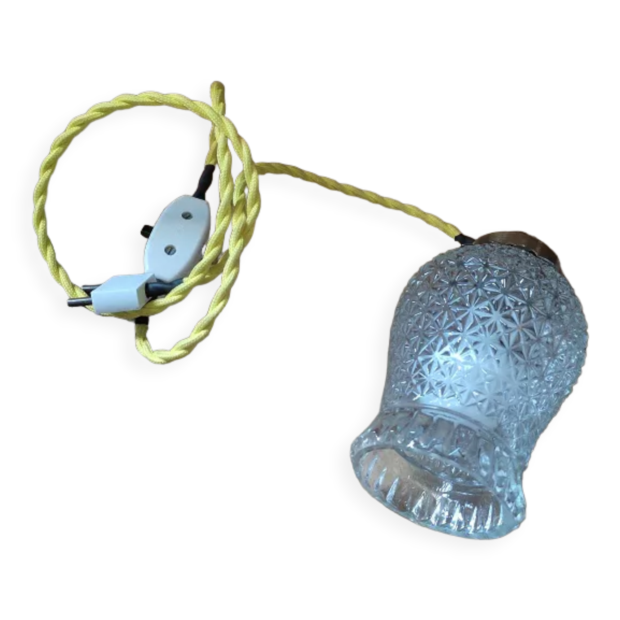 Walker lamp globe tulip starry glass support brass