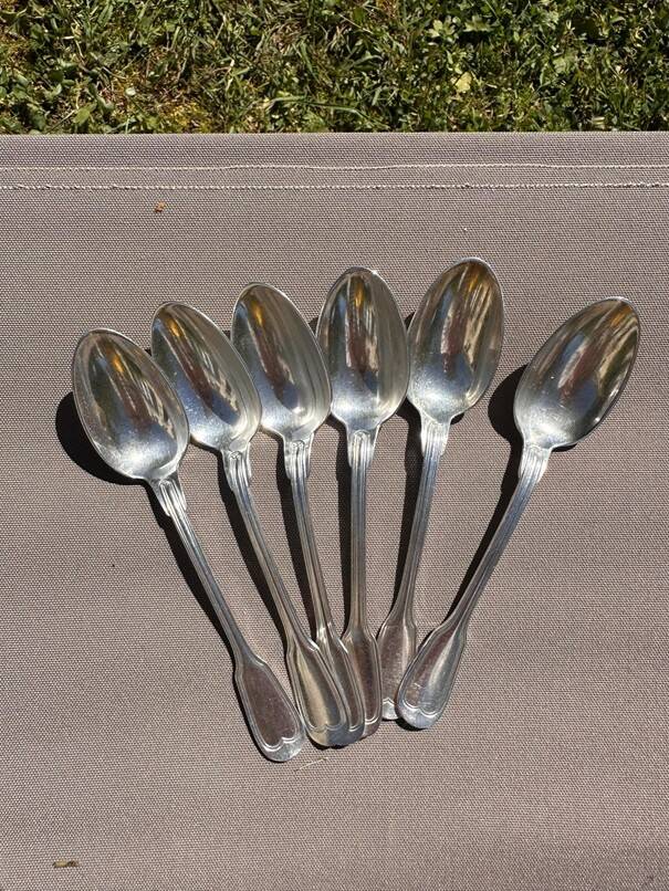 Small Spoons Charles Roux Paris in Silver-Plated Metal - Old Net Model