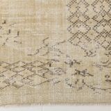 Vintage Cream & Brown Turkish Handmade Rug, 149x252Cm