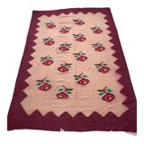 Tapis floral roumain en laine