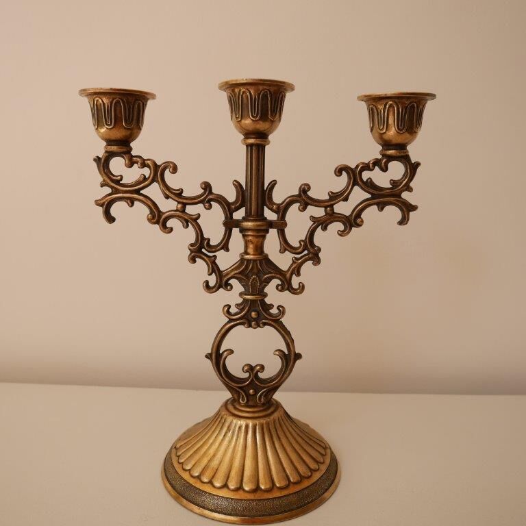 Candlestick 3 arms in brass