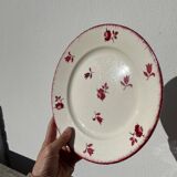 4 old Luneville flower plates