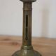 Antique brass push candle holder – vintage patinated candlestick H20 cm