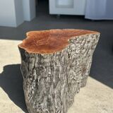 Pair of lychee stools forming a coffee table