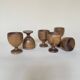 Set of 6 wooden egg cups