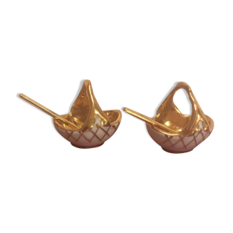 Pair of Limoges salt cellars