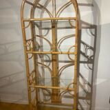Bamboo and glass shelf
