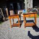 Pair of cherry wood bedside tables from the mid-20th century.