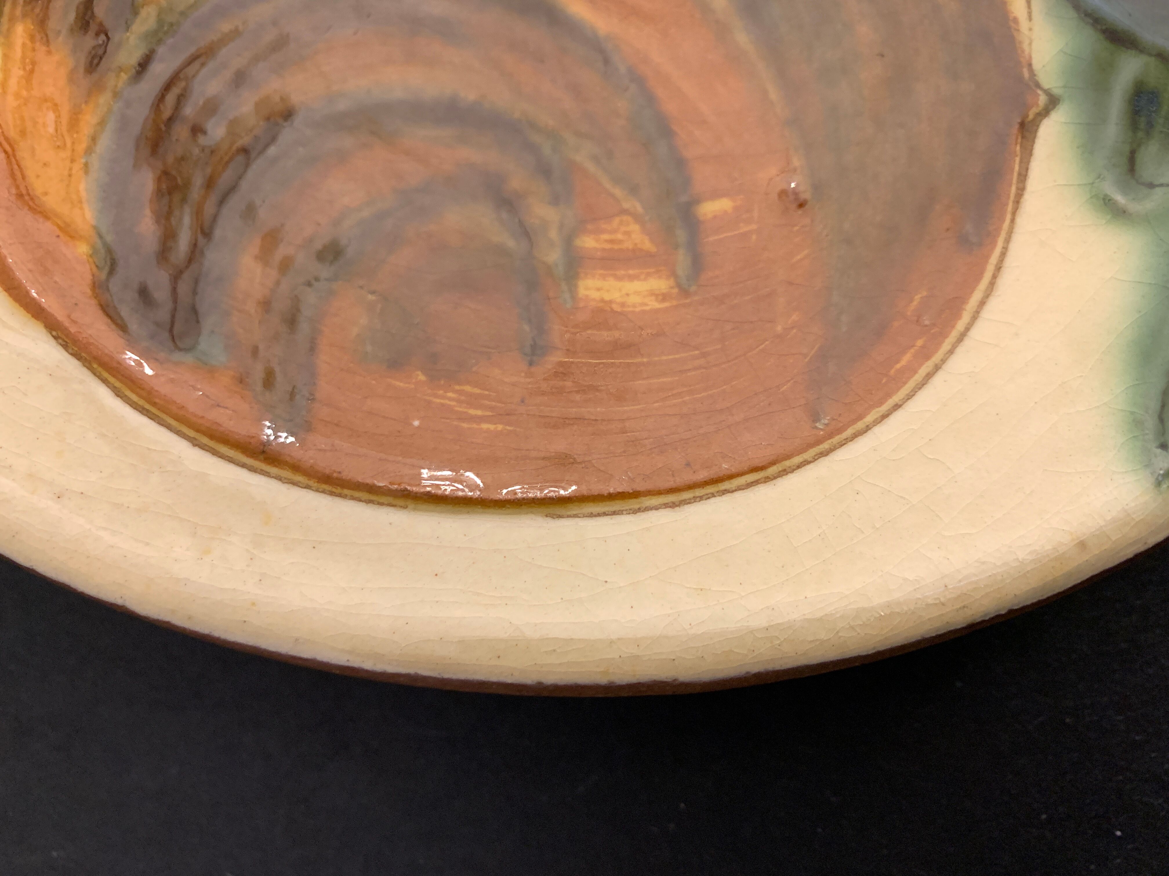 Glazed ceramic plate Puigdemont fruits, 1960