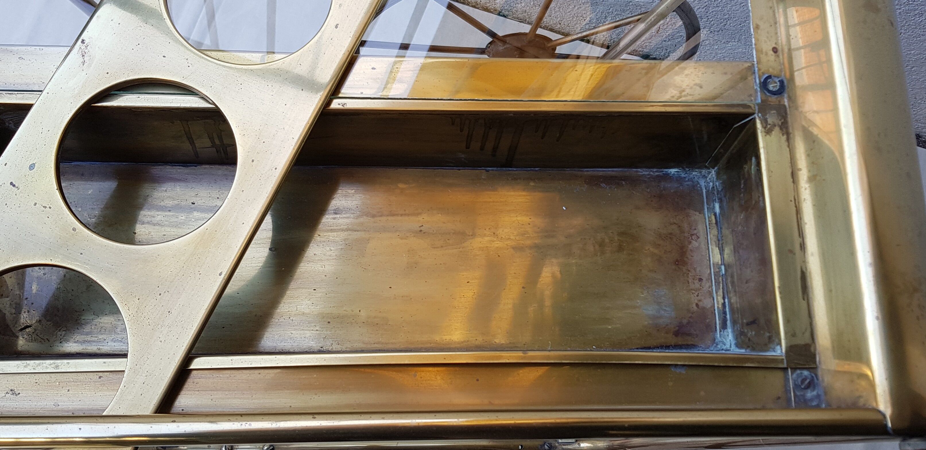 Brass and glass dessert