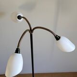 Wrought iron and brass floor lamp - Sweden, 1940s/1950s