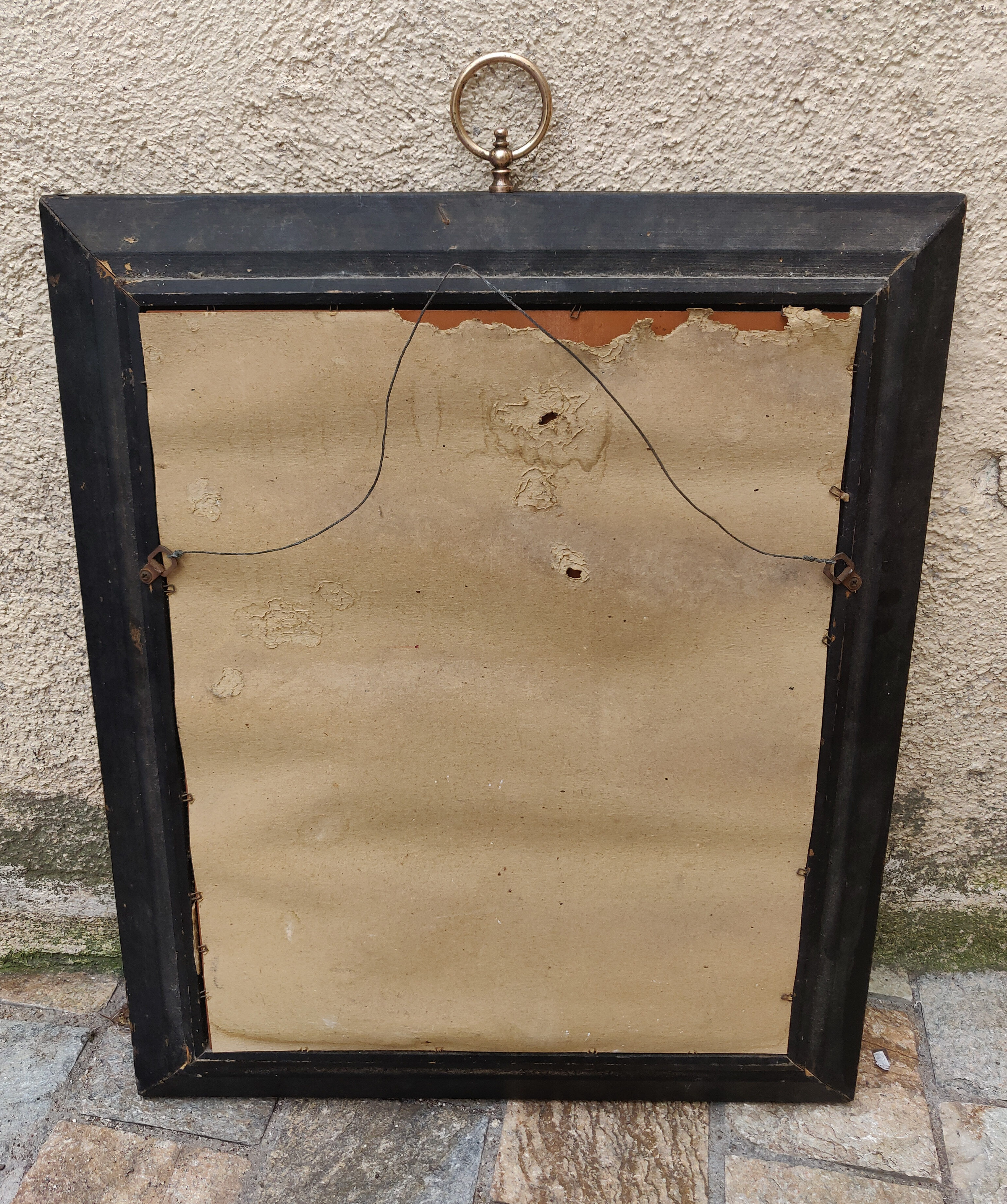 Napoleon III blackened wooden mirror 53 x 63 cm