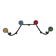 Vintage wall coat rack "Atomic" in wrought iron with multicoloured balls.