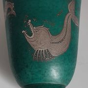 Wilhelm kage 'argenta' ceramic vase for gustavsberg sweden 1940s marked