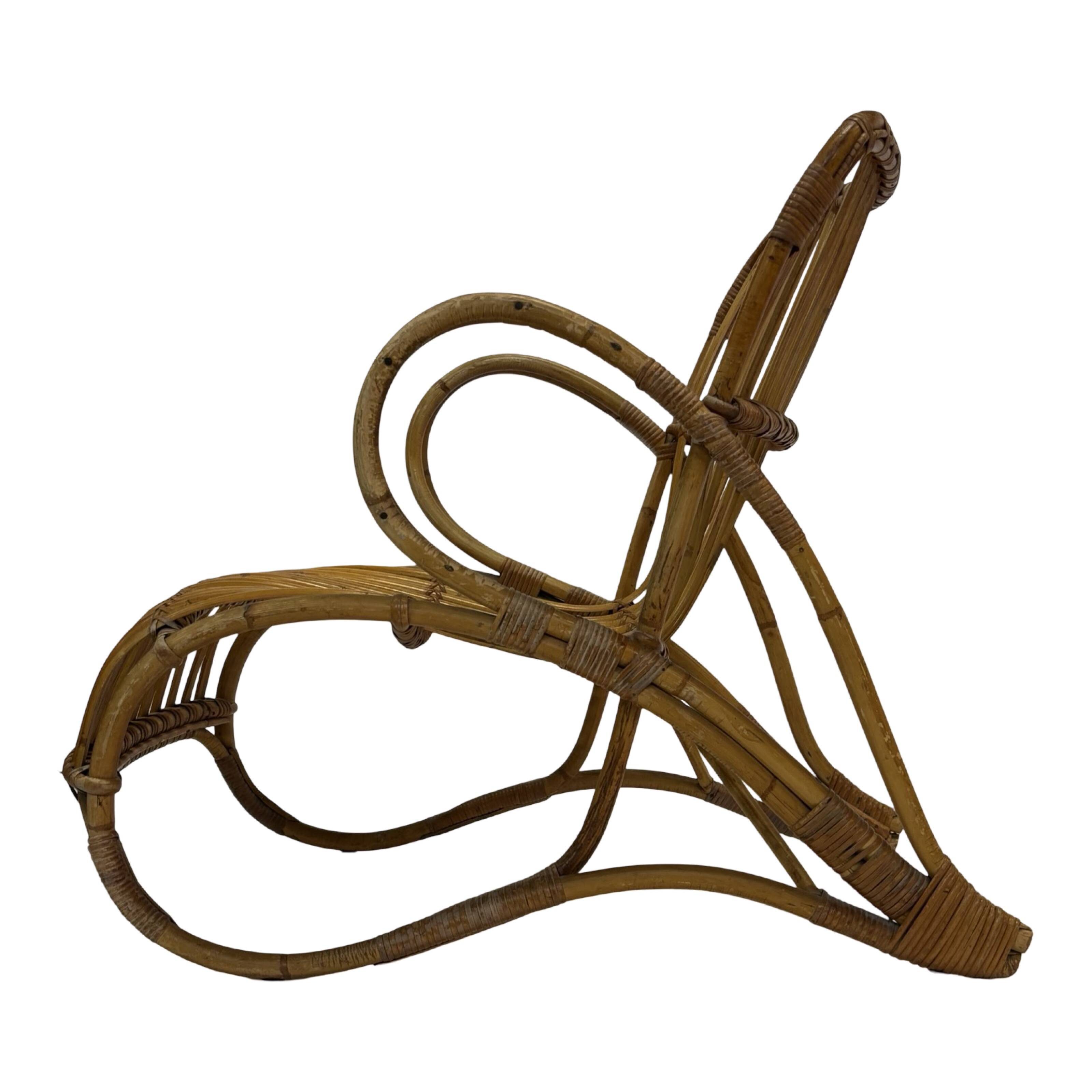 Vintage Rattan Chair Dirk Van Sliedregt Rohe Noordwolde 1960