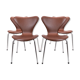 Set of 4 chairs, model 3107, designed by Arne Jacobsen and manufactured by Fritz Hansen