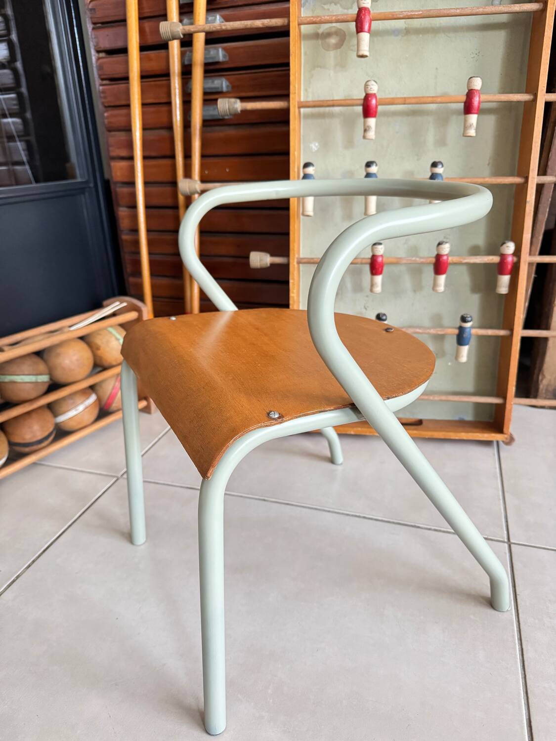 Hitier school chair in metal and wood