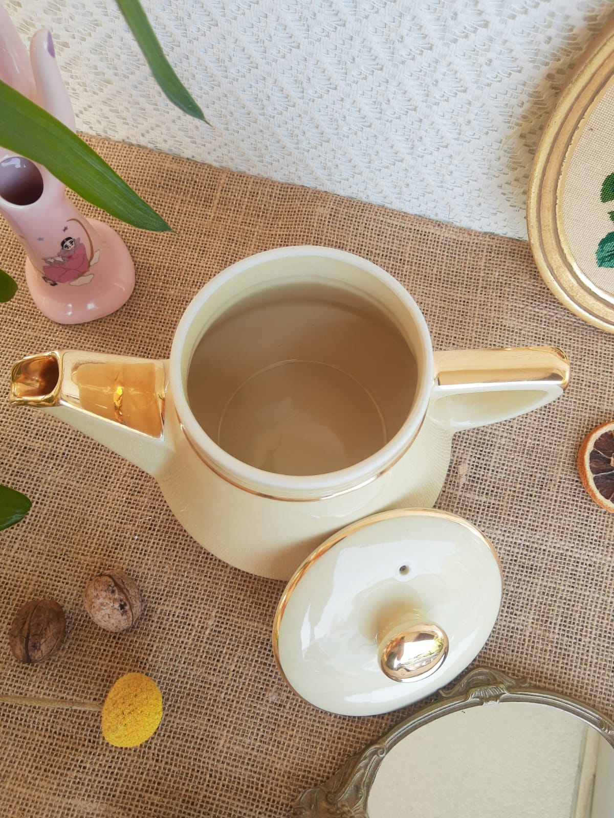 Old vintage ceramic tea and coffee maker