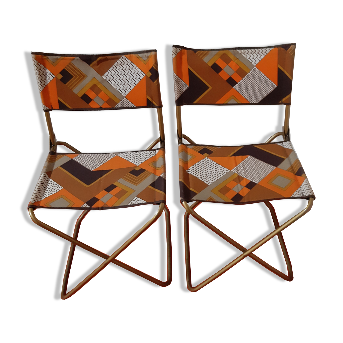 Pair of foldable camping chairs from the 70s