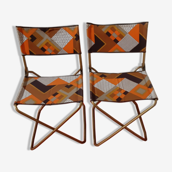 Pair of foldable camping chairs from the 70s