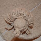 Moroccan pompon pillow 48x48cm brown