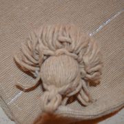 Moroccan pompon pillow 48x48cm brown
