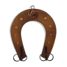 Wooden horseshoe coat rack 2 metal hooks