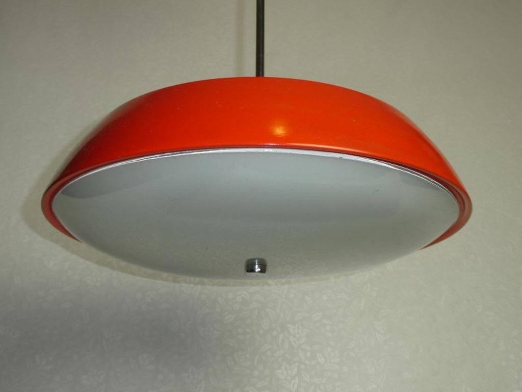 Red Hanging Lamp Model 1117 by Josef Hurka for Napako