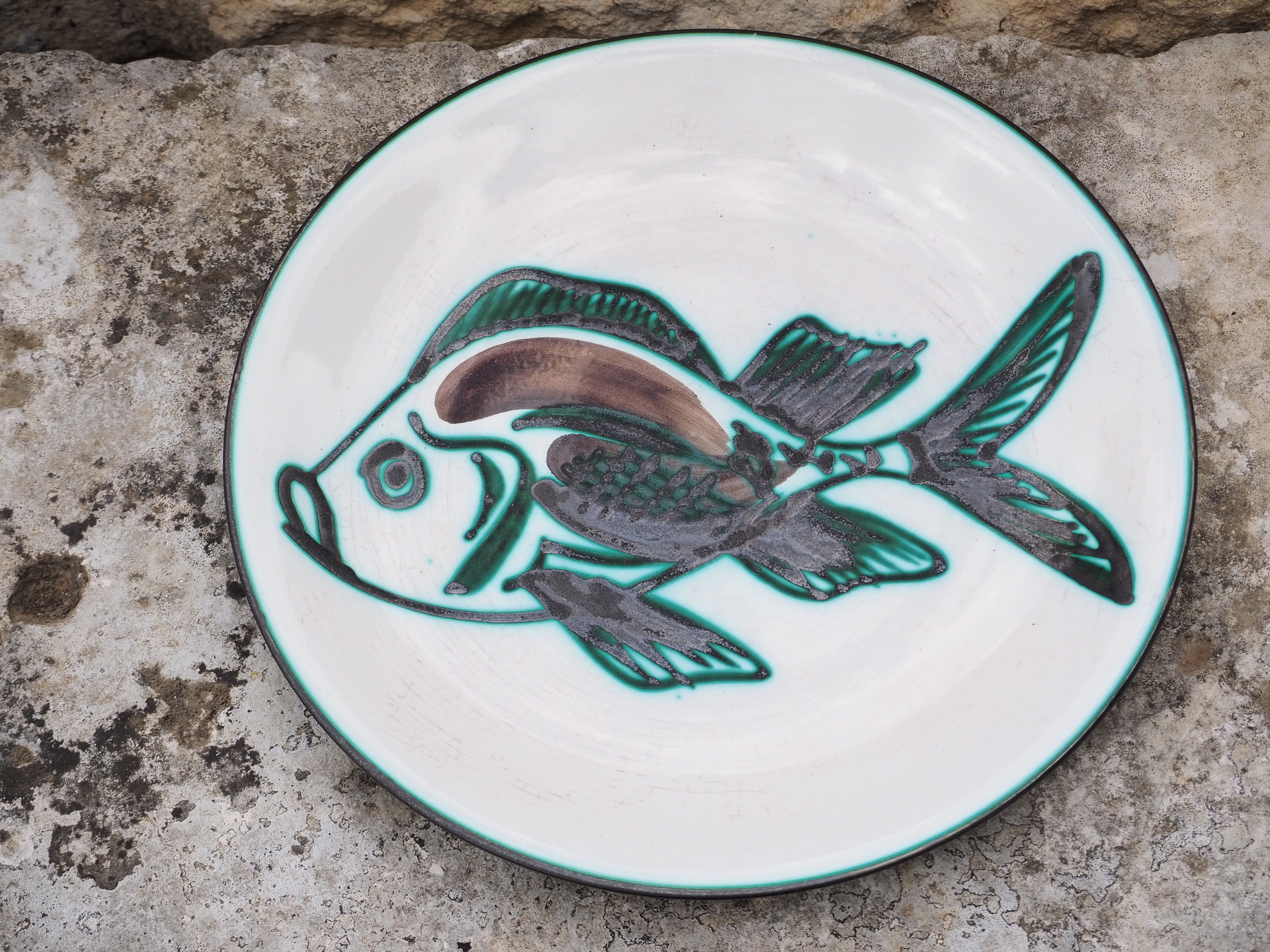 Robert Picaud's fish decoration plate - Vallauris