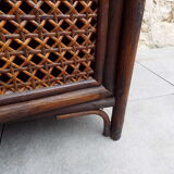 Rattan and bamboo shelf