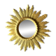 golden wooden sun mirror - 48 cm