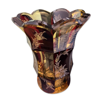 Vase en cristal de bohème début 20ème