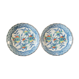 Pair of Asian plates decoration pomegranates