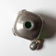 Art Nouveau Green Glass Decanter with Pewter Elements / France / 1960s