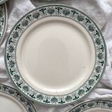 6 ironstone dessert plates “Palmettes” Boch Freres La Louvière