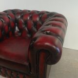 Chesterfield armchair burgundy leather
